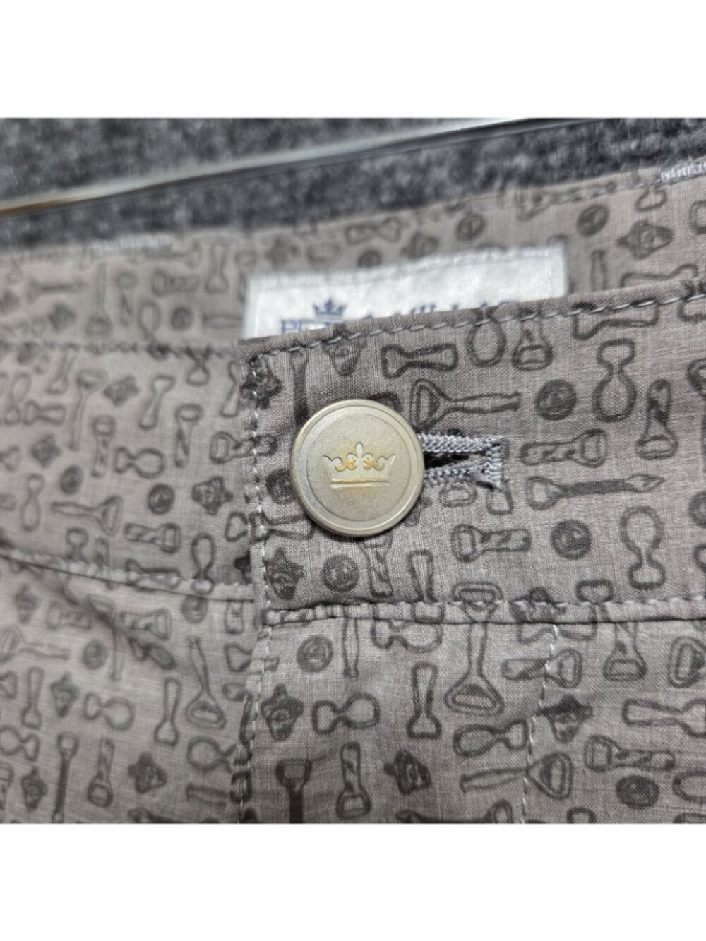 Peter Millar Shorts Mens 38 Gray Shackelford Performance Golf Bottle Opener FLAW - Picture 9 of 15